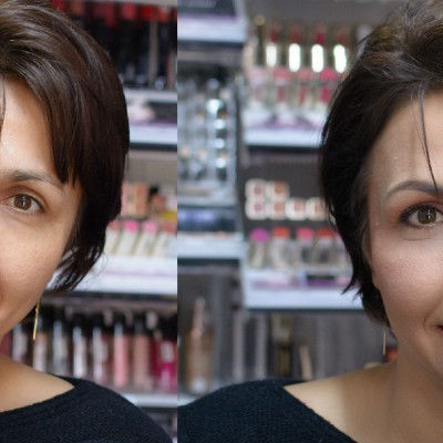 nunica-foto before and after machiaj