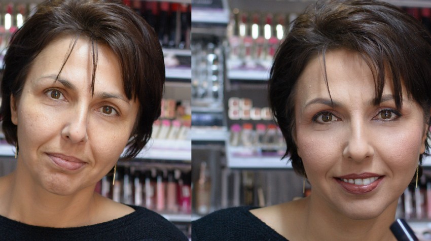 nunica-foto before and after machiaj
